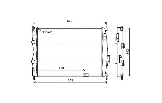 Radiator, engine cooling DN2414 Ava Quality Cooling