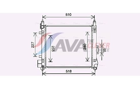 Radiator, engine cooling DN2439 Ava Quality Cooling