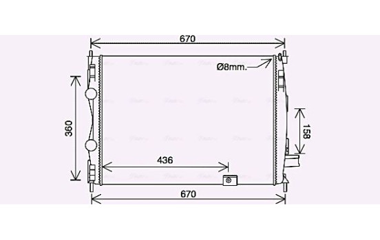 Radiator, engine cooling DN2445 Ava Quality Cooling