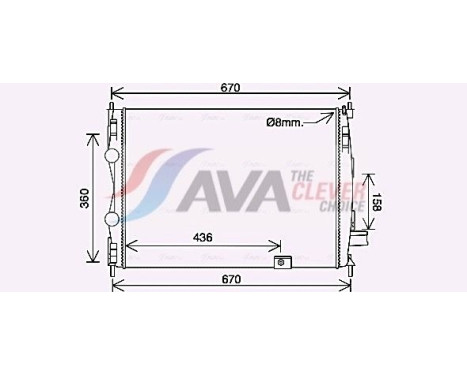 Radiator, engine cooling DN2445 Ava Quality Cooling