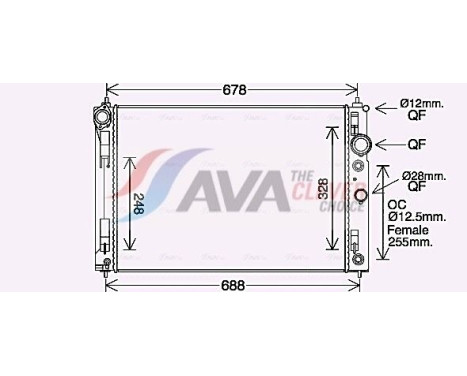 Radiator, engine cooling DN2450 Ava Quality Cooling
