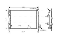 Radiator, engine cooling DNA2287 Ava Quality Cooling