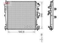 Radiator, engine cooling DRM01004 Denso