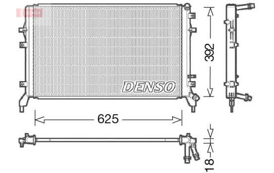 Radiator, engine cooling DRM02016 Denso