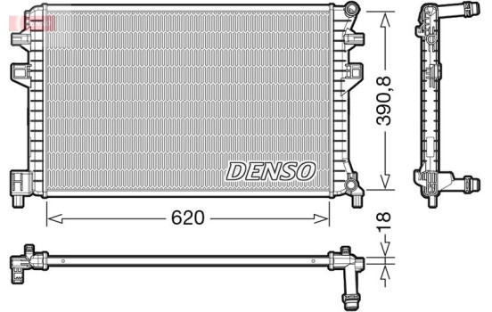 Radiator, engine cooling DRM02018 Denso