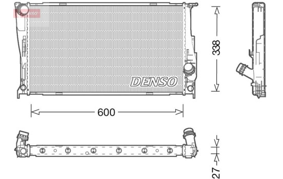 Radiator, engine cooling DRM05003 Denso