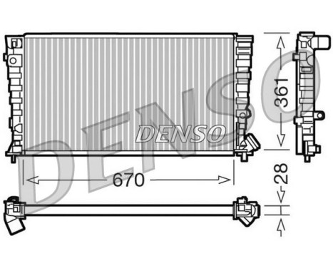 Radiator, engine cooling DRM07030 Denso