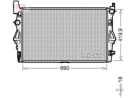 Radiator, engine cooling DRM17114 Denso