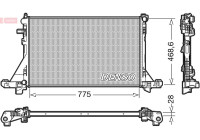 Radiator, engine cooling DRM23093 Denso