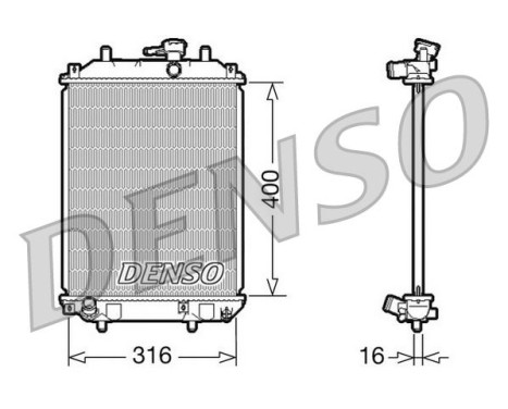 Radiator, engine cooling DRM35001 Denso