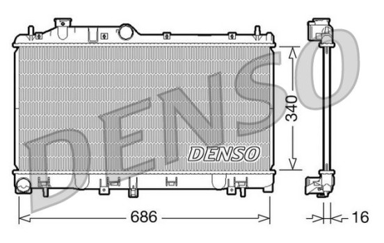 Radiator, engine cooling DRM36007 Denso