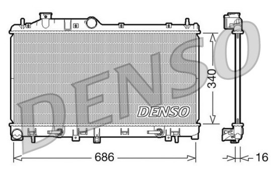 Radiator, engine cooling DRM36008 Denso