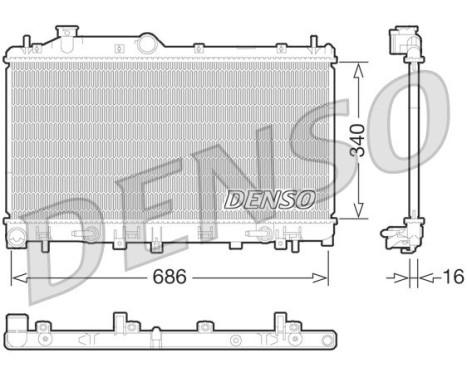 Radiator, engine cooling DRM36015 Denso