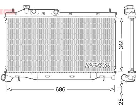 Radiator, engine cooling DRM36023 Denso