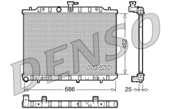 Radiator, engine cooling DRM46007 Denso