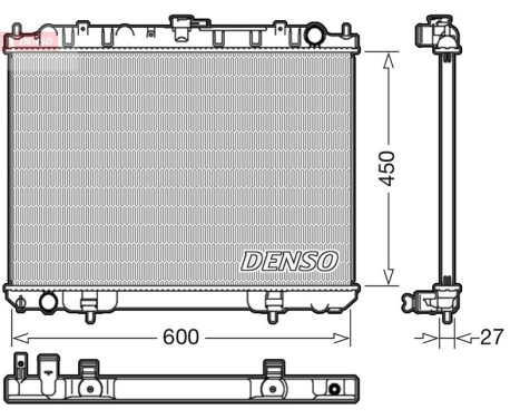 Radiator, engine cooling DRM46039 Denso, Image 2