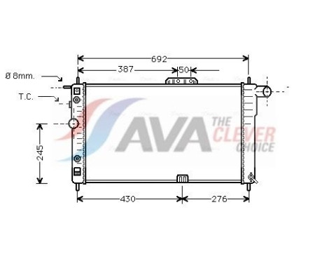Radiator, engine cooling DW2003 Ava Quality Cooling