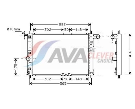 Radiator, engine cooling DW2039 Ava Quality Cooling