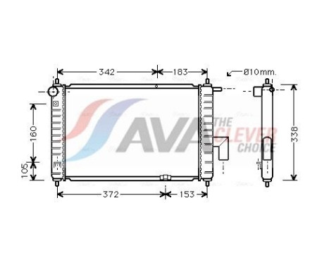 Radiator, engine cooling DW2072 Ava Quality Cooling
