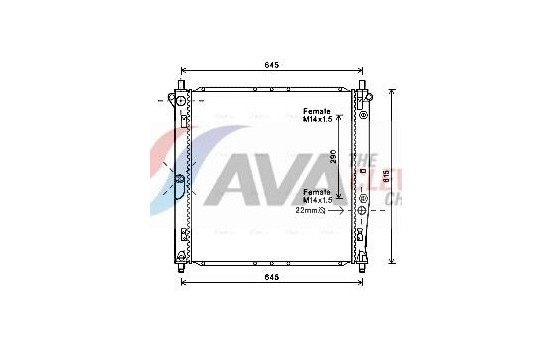 Radiator, engine cooling DW2125 Ava Quality Cooling