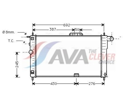 Radiator, engine cooling DWA2001 Ava Quality Cooling
