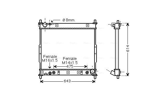 Radiator, engine cooling DWA2104 Ava Quality Cooling