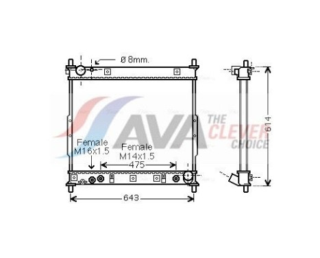 Radiator, engine cooling DWA2104 Ava Quality Cooling
