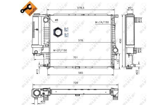 Radiator, engine cooling EASY FIT, Image 2