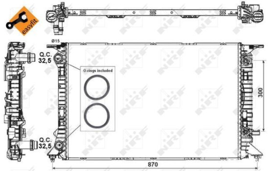 Radiator, engine cooling EASY FIT