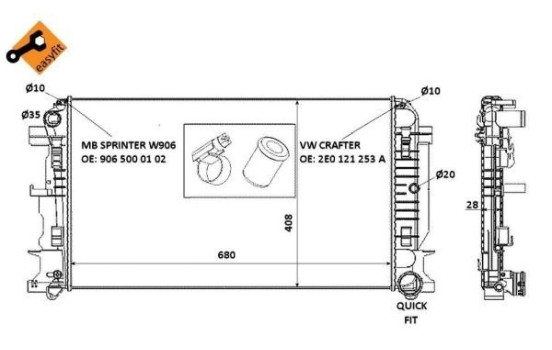 Radiator, engine cooling EASY FIT, Image 6