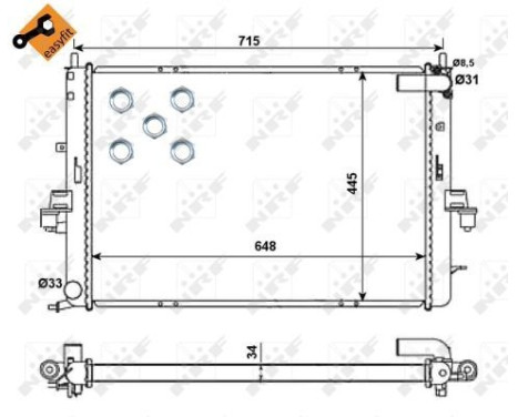 Radiator, engine cooling EASY FIT, Image 5
