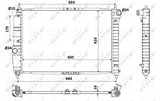 Radiator, engine cooling Economy Class