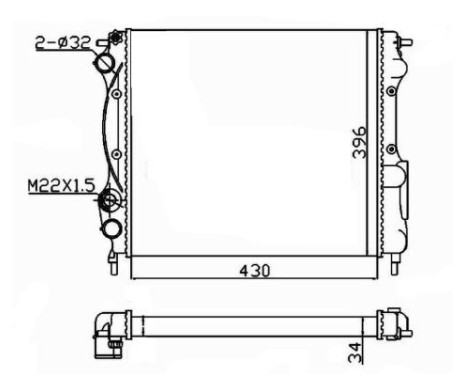 Radiator, engine cooling Economy Class, Image 3