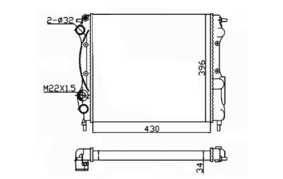 Radiator, engine cooling Economy Class