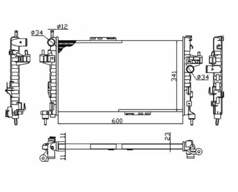 Radiator, engine cooling Economy Class