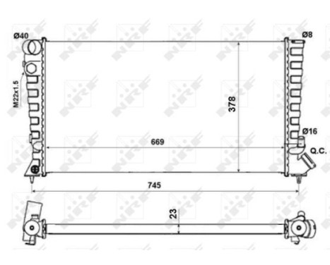 Radiator, engine cooling Economy Class