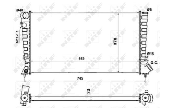 Radiator, engine cooling Economy Class