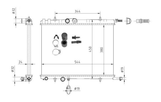 Radiator, engine cooling Economy Class