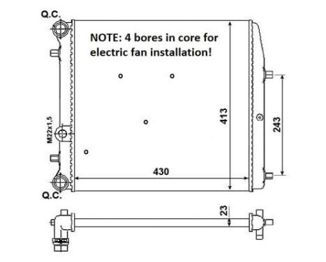 Radiator, engine cooling Economy Class