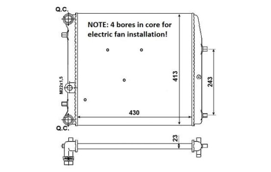 Radiator, engine cooling Economy Class