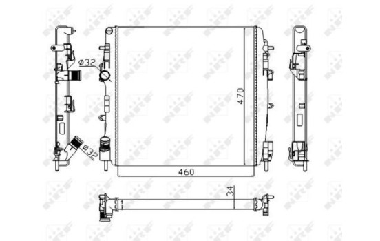 Radiator, engine cooling Economy Class