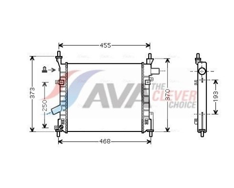 Radiator, engine cooling FD2372 Ava Quality Cooling