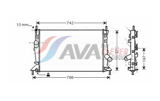 Radiator, engine cooling FDA2370 Ava Quality Cooling