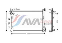 Radiator, engine cooling FDA2400 Ava Quality Cooling