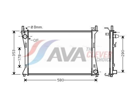Radiator, engine cooling FDA2400 Ava Quality Cooling