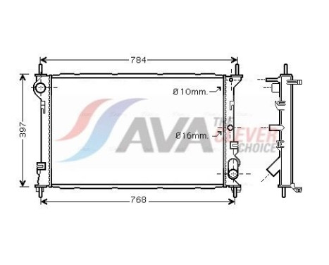 Radiator, engine cooling FDA2411 Ava Quality Cooling