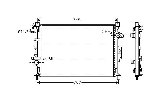 Radiator, engine cooling FDA2423 Ava Quality Cooling