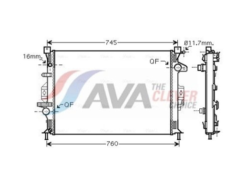 Radiator, engine cooling FDA2425 Ava Quality Cooling