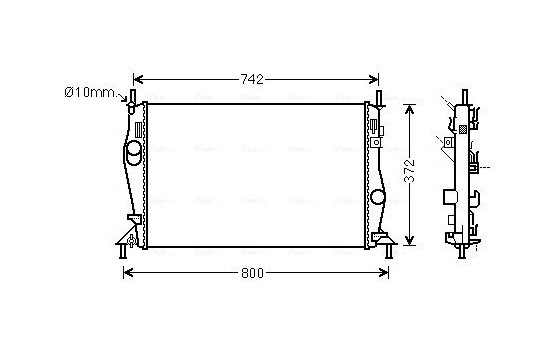 Radiator, engine cooling FDA2596 Ava Quality Cooling