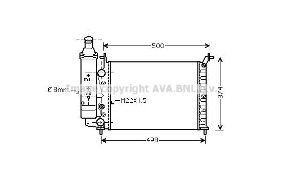 Radiator, engine cooling FT2323 Ava Quality Cooling